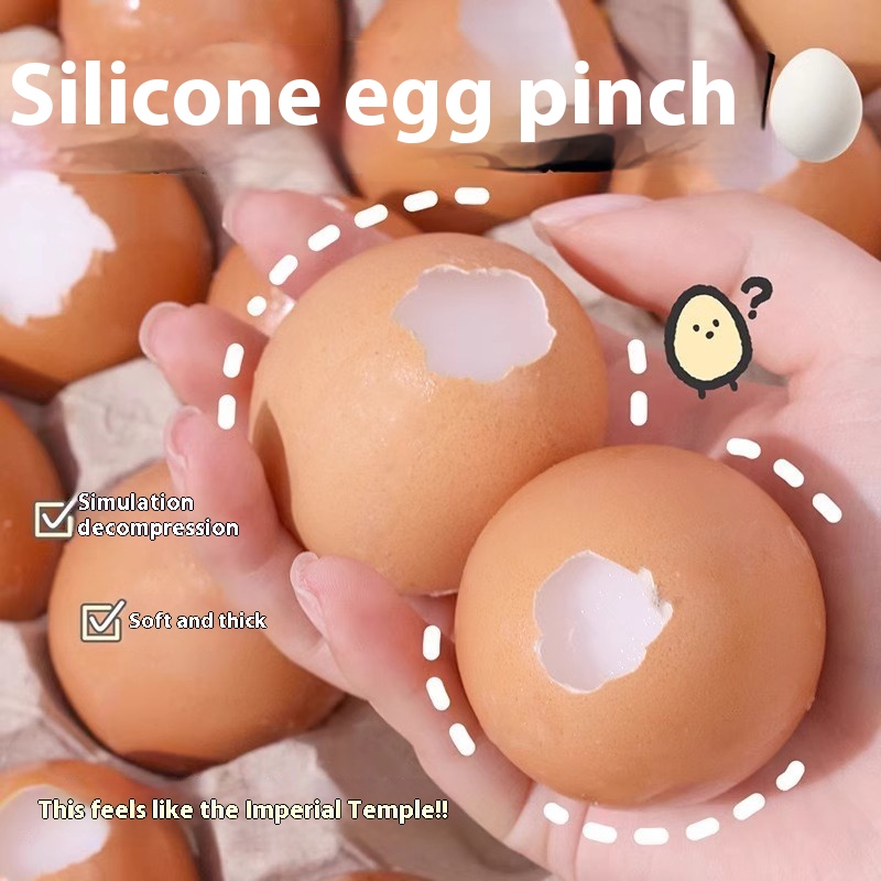 Simulation Coque en Silicone Jouet à Presser Œuf Rebond Lent Jouet Créatif de Décompression