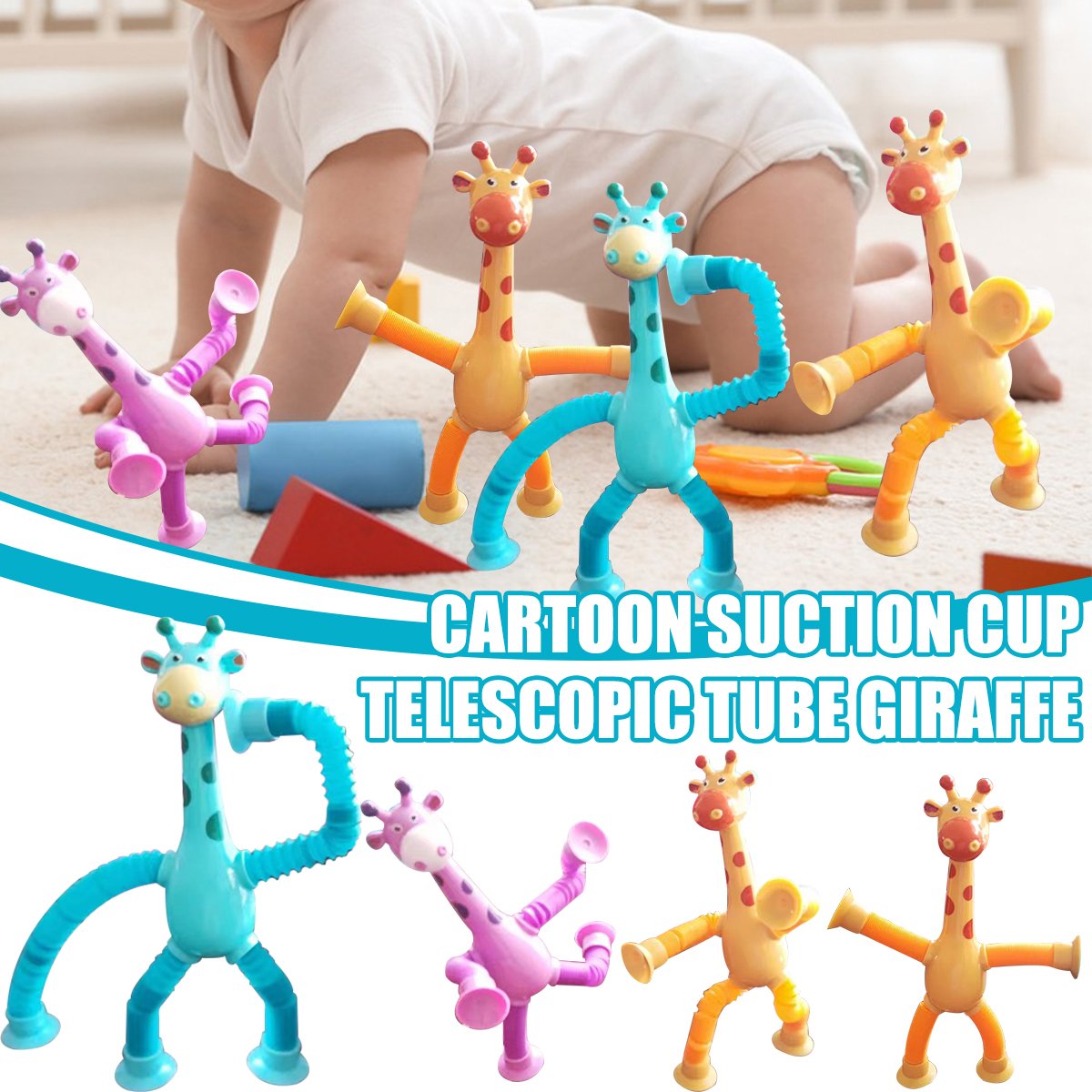 Girafe Tubes Jouets Sensoriels Jouet Ressort de Fantaisie à Étirer Tube Antistress Pour Enfant Cadeau d'Anniversaire Faveurs de Fête