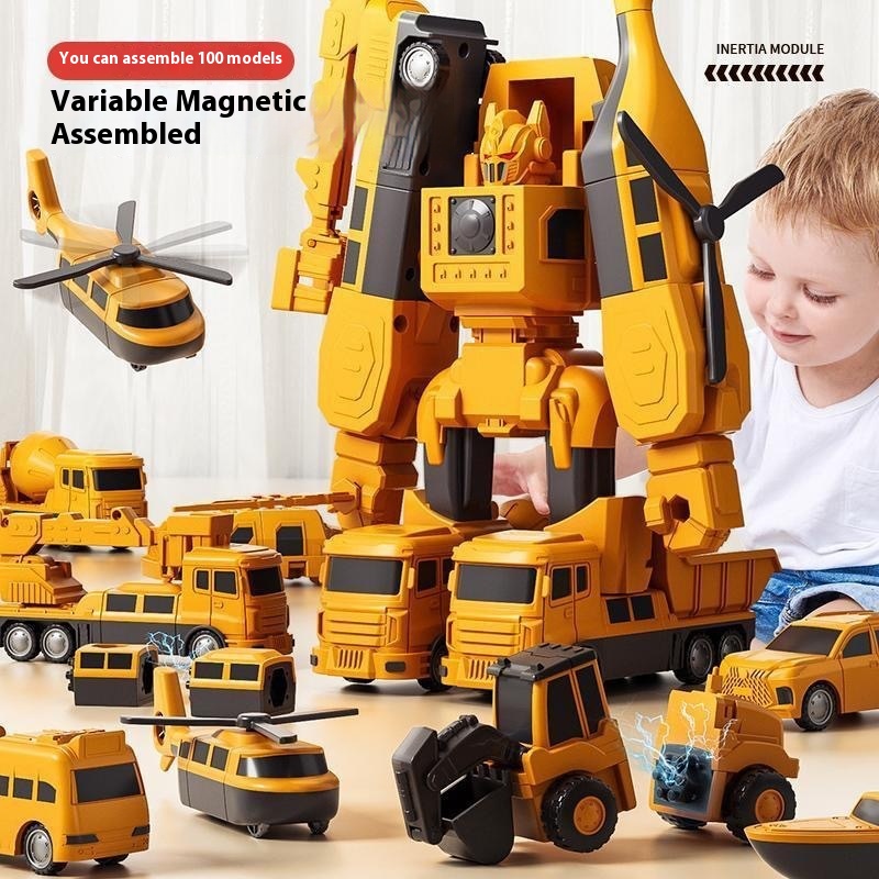 Ingénierie de déformation magnétique Voiture jouet pour enfants Voiture jouet en blocs de construction