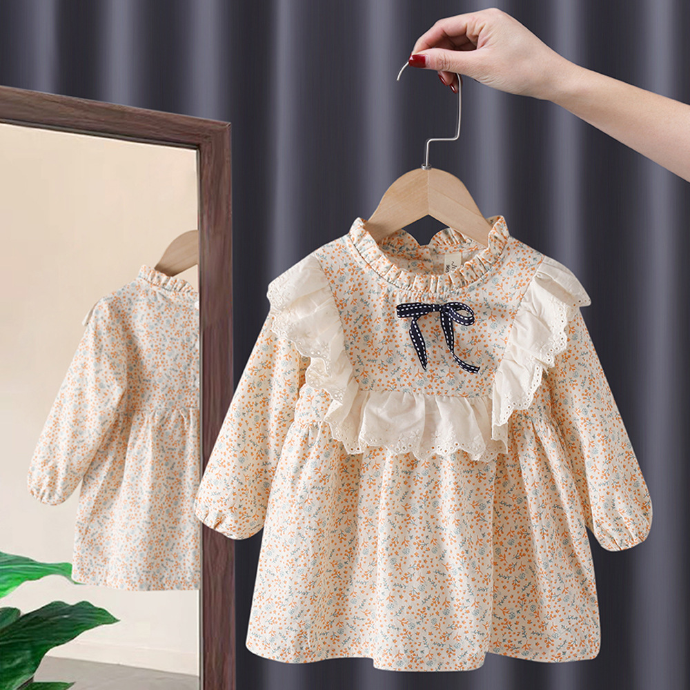 Enfants robe princesse en coton à carreaux tendance style coréen