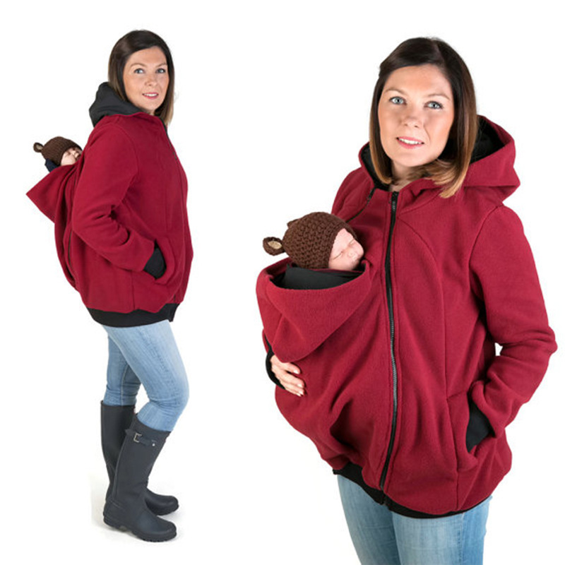 Trois-en-un Manteau Sweater Kangourou Multifonctionnel pour Mère