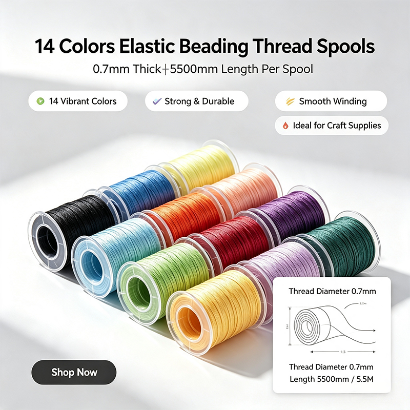 Bobines de fil élastique pour bracelets DIY, création de bijoux et fournitures artisanales