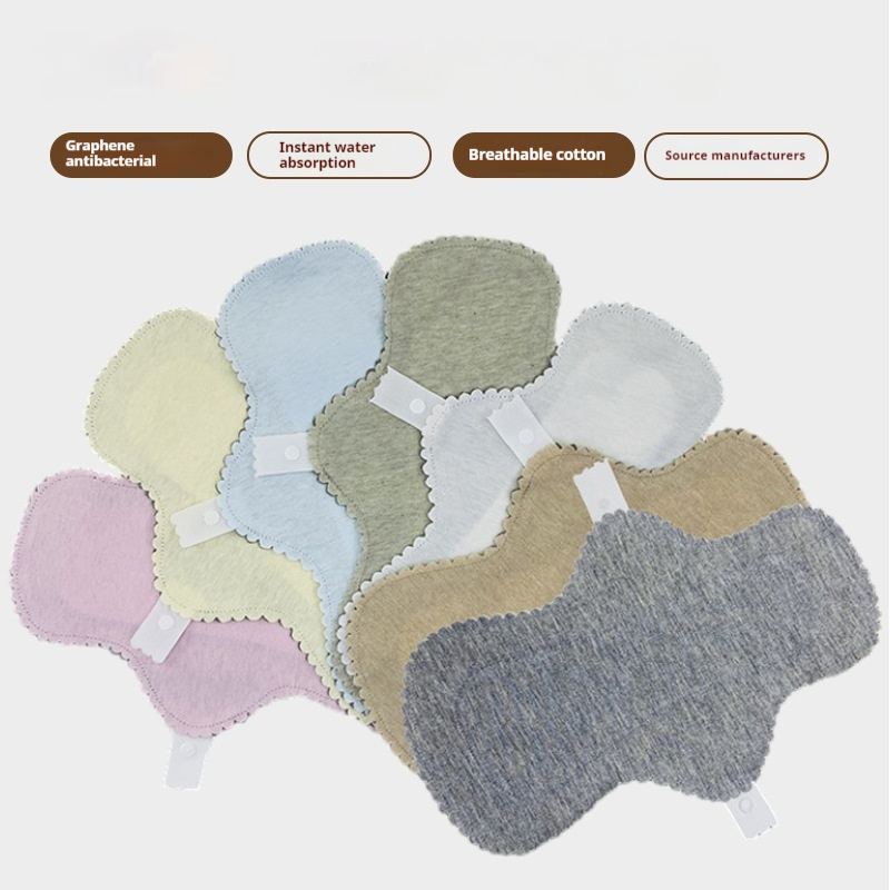 Grise lavable en graphène, serviette hygiénique réutilisable en dentelle antibactérienne