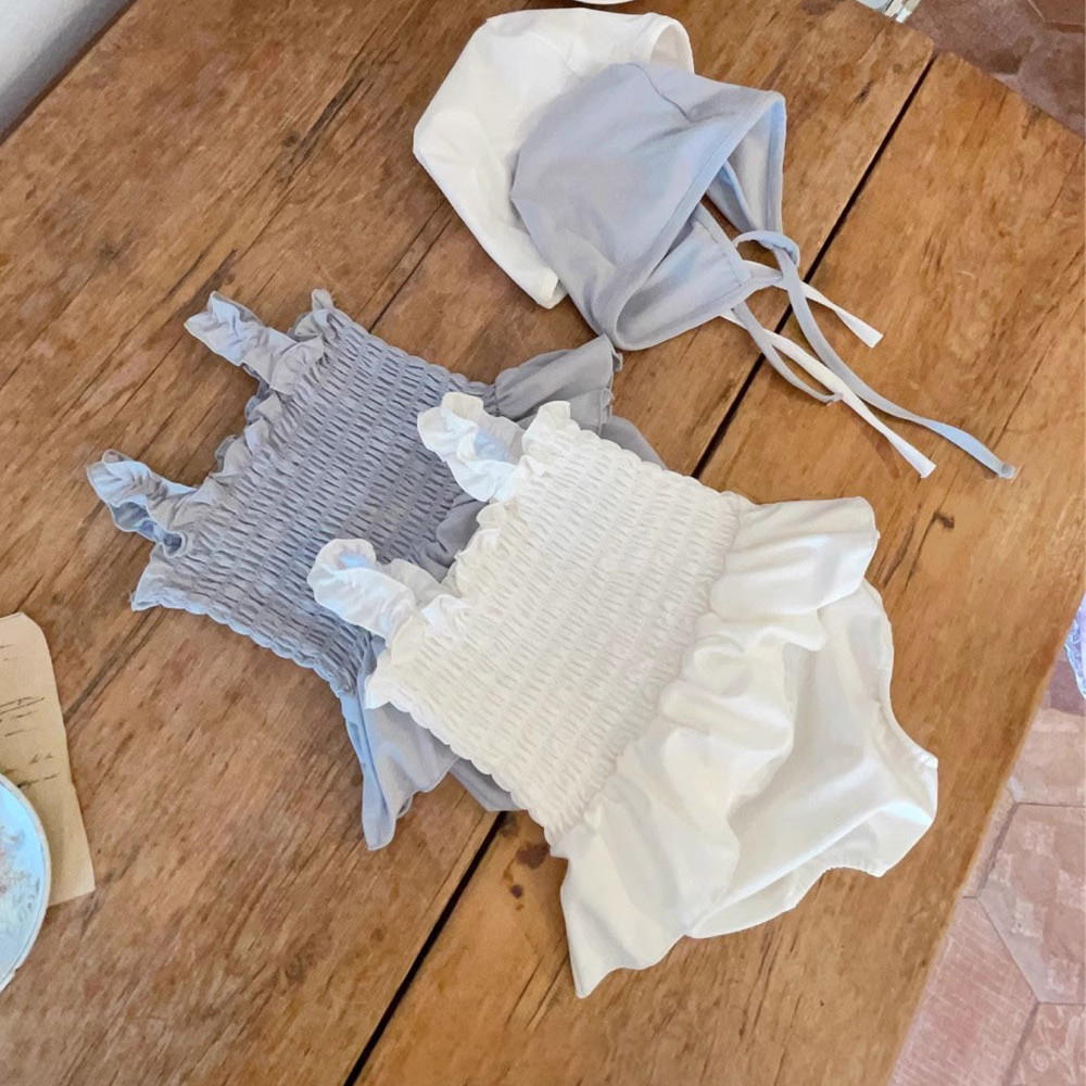 Débardeurs bébé maillot de bain bikini pur couleur deux pièces