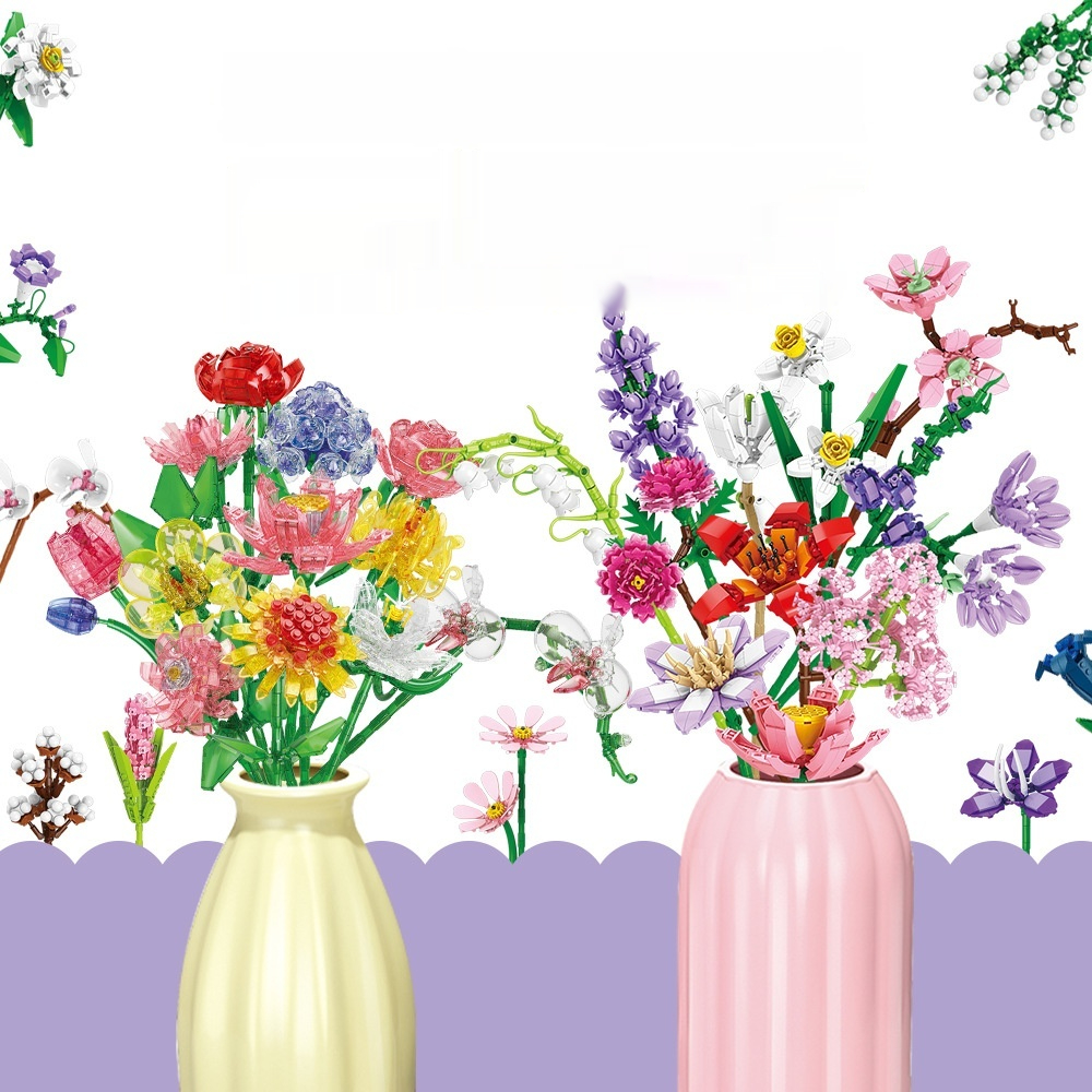 Bloc de construction Fleur Assemblable en Petites Particules