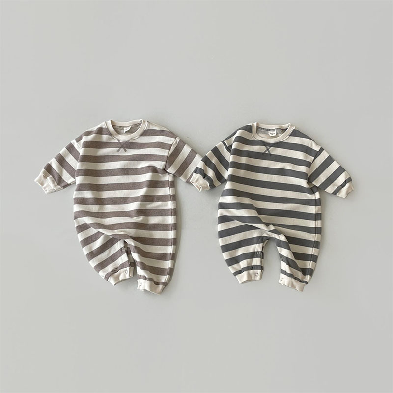Bébé en coton, combinaison-pantalon à rayures confortable et douce