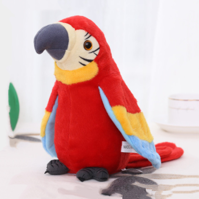 Jouet en peluche perroquet parlant électrique, mignon, enregistrement vocal et répétition