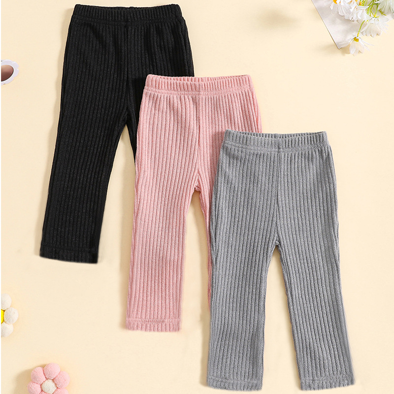 Fille collant en coton tricoté, pantalon chaud, pantalon long, pantalon droit