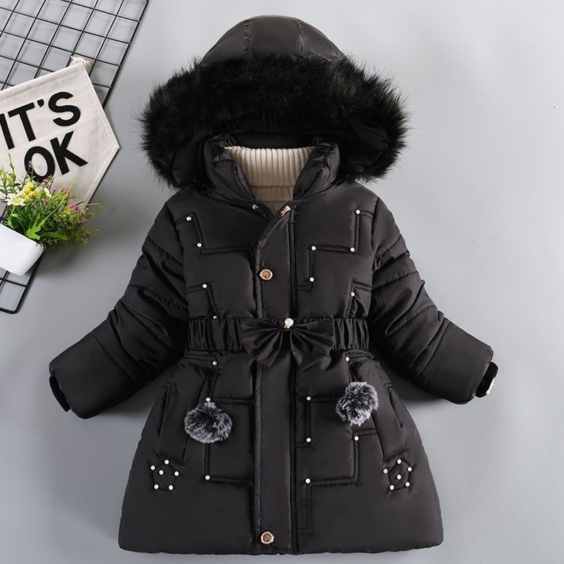 Fille Vêtements d'Hiver Veste en Coton Matelassée Doublée en Polaire Épaissie et Tendance