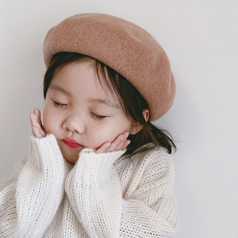 Nouvelle peintre fille béret en laine hiver