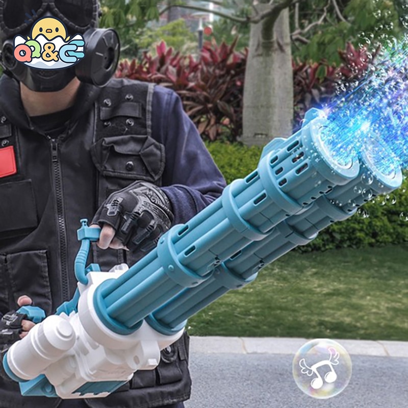 Super pistolet à bulles double tube extra large machine à bulles extérieure jouet automatique à eau pour enfants fête d'anniversaire