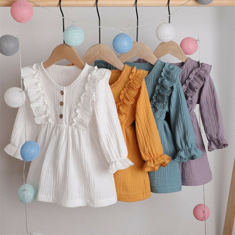 1-6Y Robe de printemps pour petite fille à volants