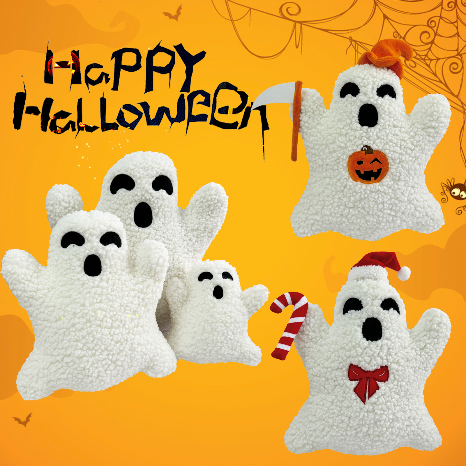 Peluche Oreiller Fantôme Halloween Coussin de Maison