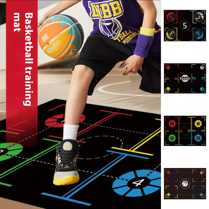 Entraînement de basket-ball Tapis d'intérieur Positionnement des pas Contrôle des points Tapis à pas Entraînement au contrôle du ballon en intérieur Exercice de dribble Épaississant