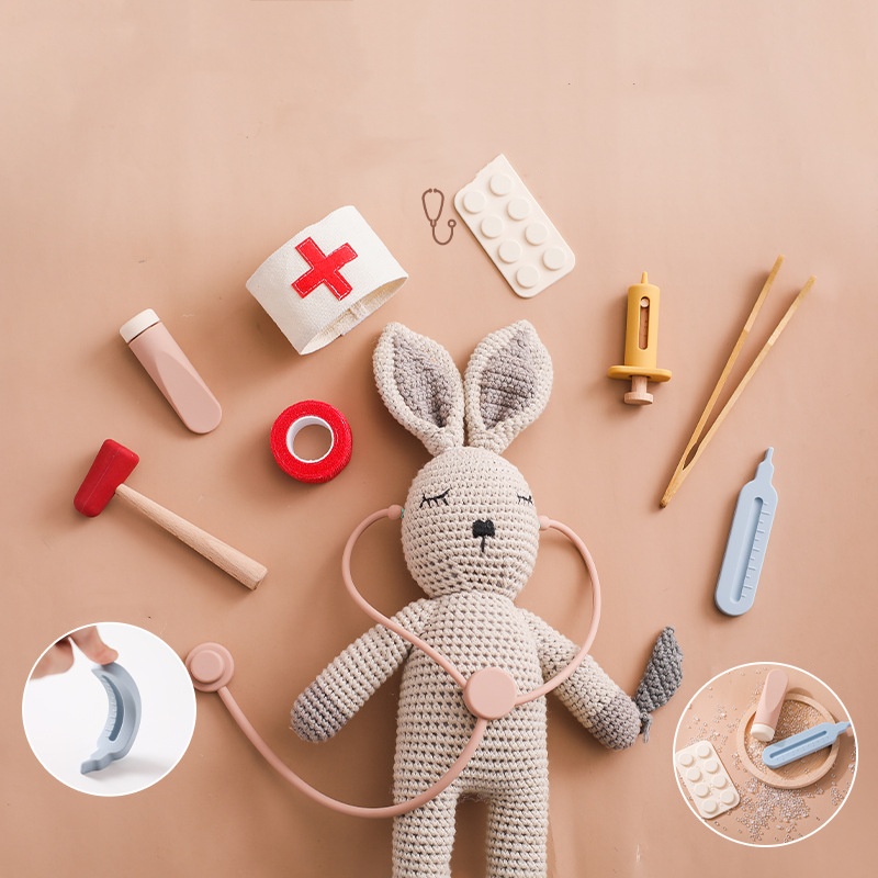 Les enfants jouent à la maison Petit docteur Jouet Stéthoscope de docteur Costume éducatif