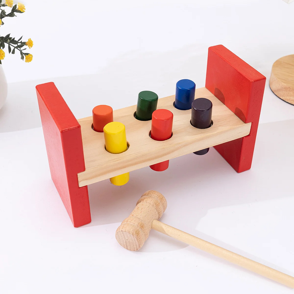 Tapping Driving Pile Abutment 1-3 Years Old Baby Hand-eye Coordination Exercise → Exercice de coordination œil-main pour bébés de 1 à 3 ans : enfoncement de pieux avec butée