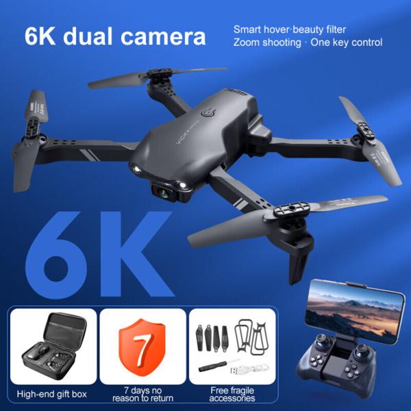4DRC V13 Drone Télécommandé Caméra Double Haute Définition 6K WiFi FPV Quadricoptère Pliable avec Caméra, 2 Batteries, Expédition Logistique Aléatoire par UPS, USPS, FEDEX