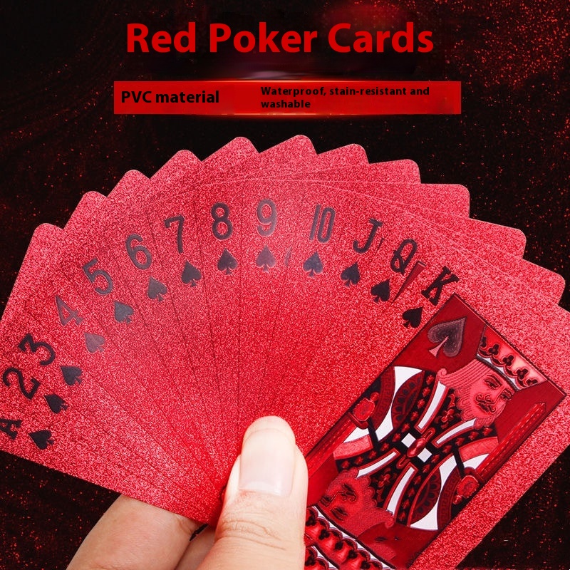 Cartes à jouer en plastique imperméable rouge, Seigneur local combattant le propriétaire terrien pour le Nouvel An chinois