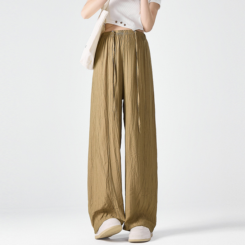 Pantalons de maternité été, cordon coulissant, pantalon décontracté à jambes droites