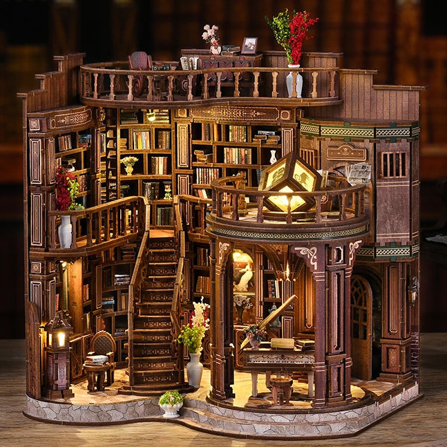 Assemblage manuel de maquette d'architecture européenne rétro de style cottage DIY