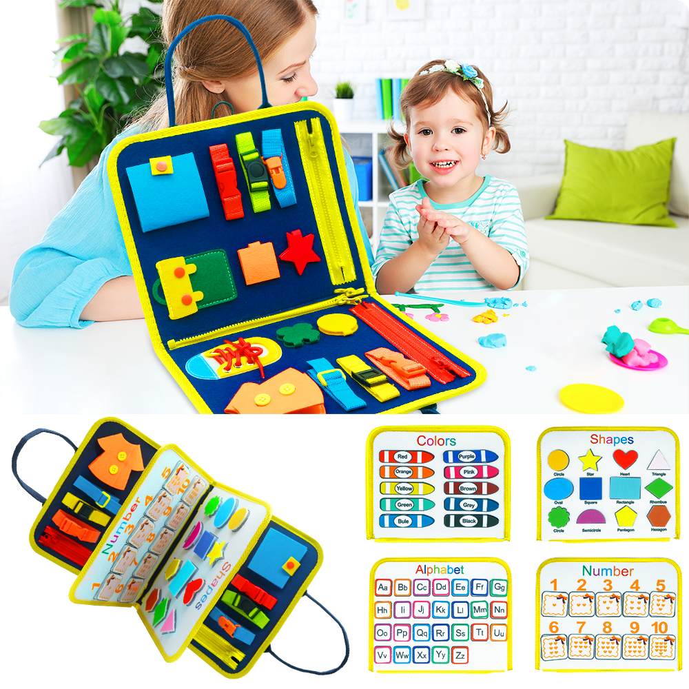 Nouveau livre d'activités pour enfants, panneau d'habillage et de boutonnage, apprentissage pour bébé, jouet d'éveil sensoriel pour l'éducation préscolaire.