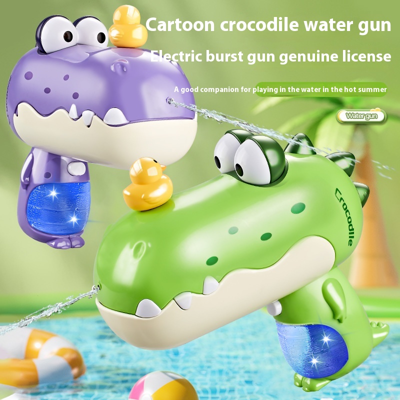 Enfants Pistolet à eau électrique continu à motif cartoon Jouet de bataille aquatique