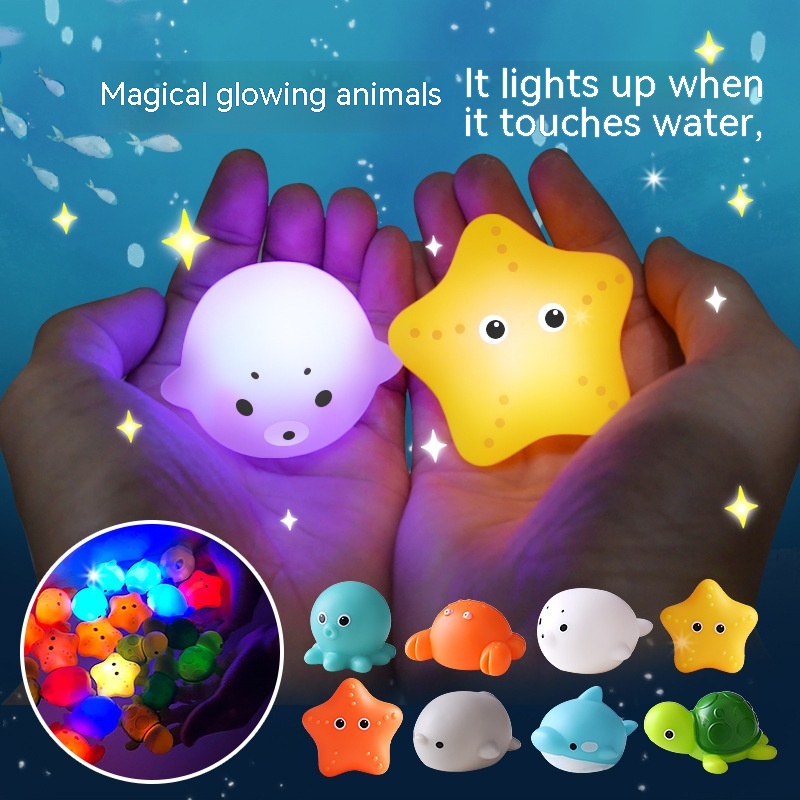 Eau lumineuse animal flottant bain jouet de salle de bain