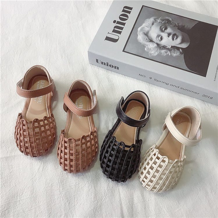 Chaussures filles à semelle souple, bout tissé