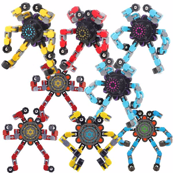 8 pièces de Spinner Fidget Créatif, Chaîne de Vélo, Décompression, Rotation, Déformation, Gyroscope - Motifs Aléatoires - Interdiction de Vente Sur La Plateforme Temu