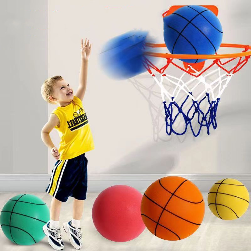 Balle de sport en mousse haute densité silencieuse, ballon de basket intérieur muet, balle souple élastique, jouet sportif pour enfants
