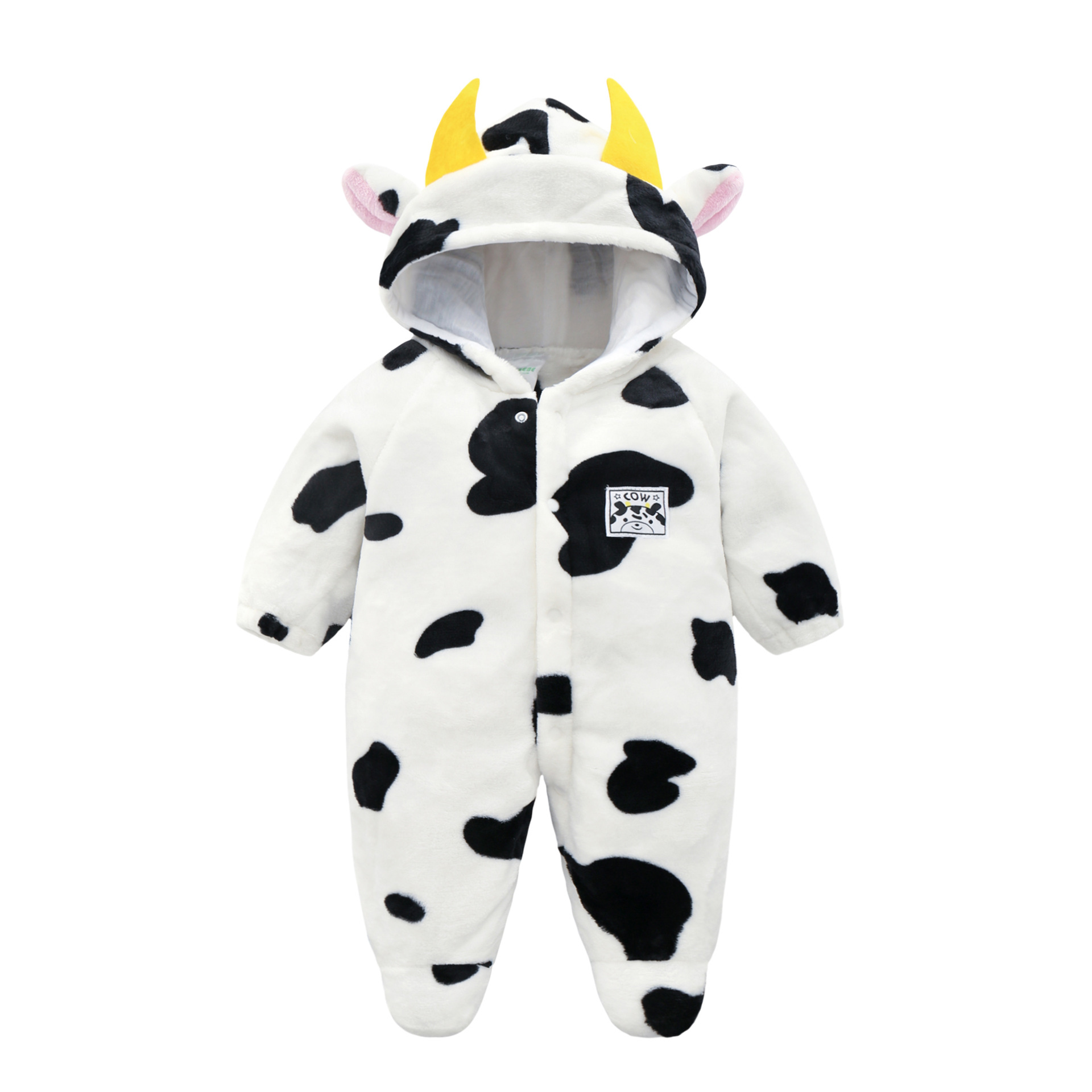 Vêtements de rampement à capuche pour bébé, combinaison en flanelle, vêtements d'extérieur pour bébé garçon et fille 0-1 ans