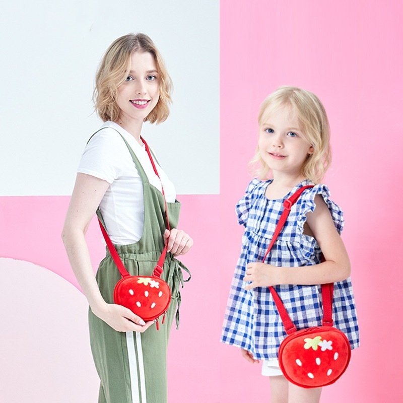 Joli sac banane enfant à motif de fraise cartoon
