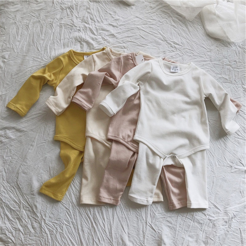 Vêtements d'automne pour bébé, pantalons longs, costume en coton pour la maison