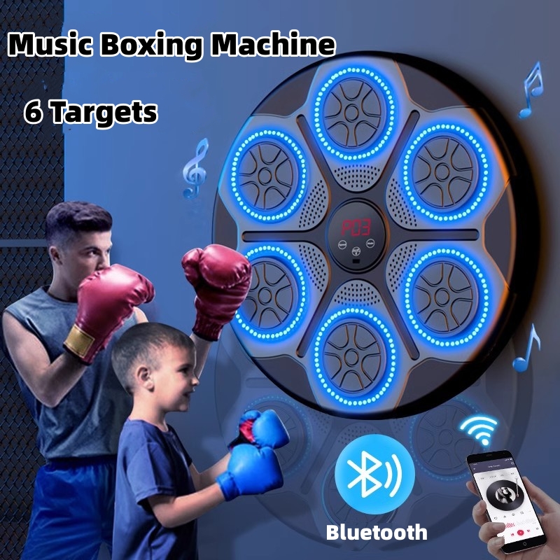 Machine de boxe musicale domestique avec lumière RGB, compatible Bluetooth, mode adulte, vitesse réglable, pour fitness à domicile en kickboxing et karaté en intérieur.