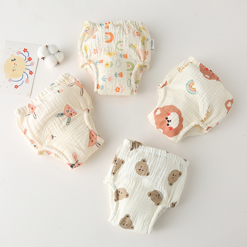 Culotte d'entraînement à l'urine pour bébé en coton, culotte de change en gaze