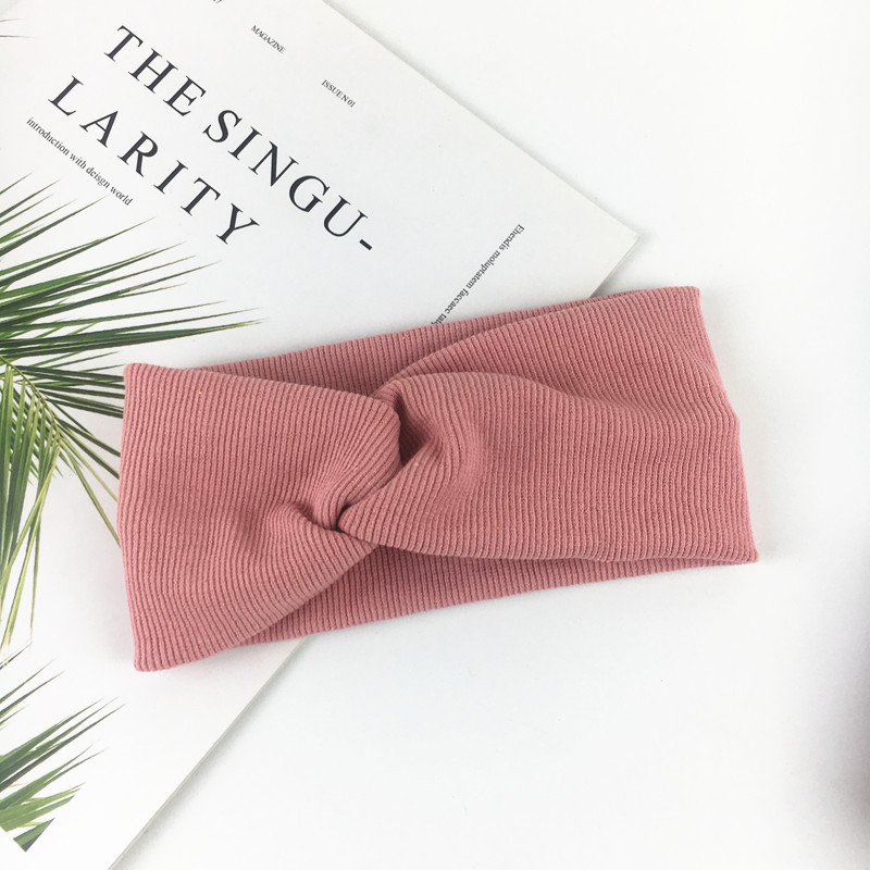 Bandeau croisé en coton tricoté coloré