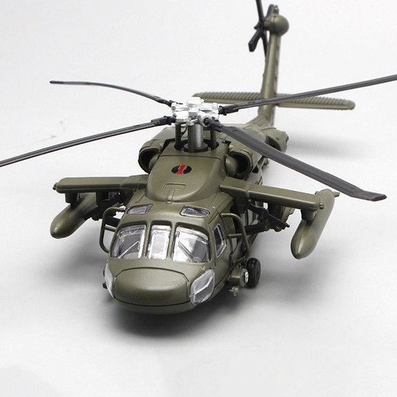 Hélicoptère d'attaque Black Hawk modèle militaire en alliage