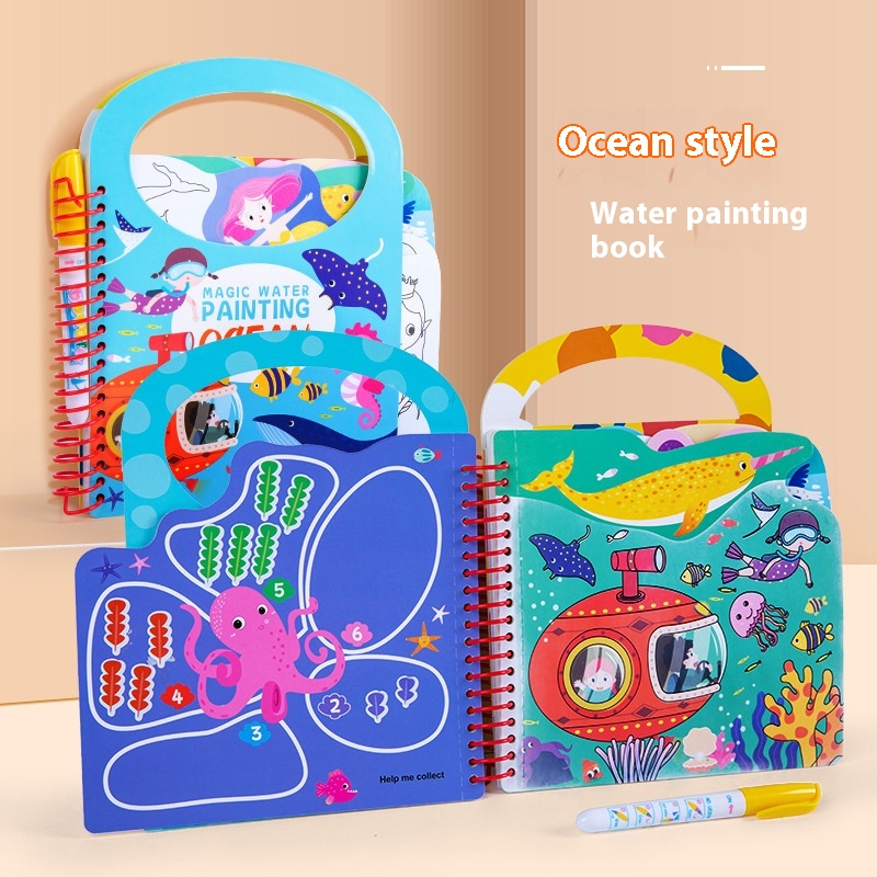 Les livres d'images à base d'eau pour enfants, jouets éducatifs précoces de puzzle