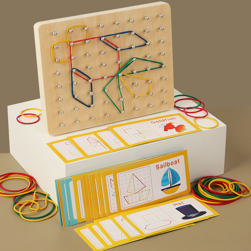 Jouet en bois pour enfants, planche à clous créative en forme de barreau