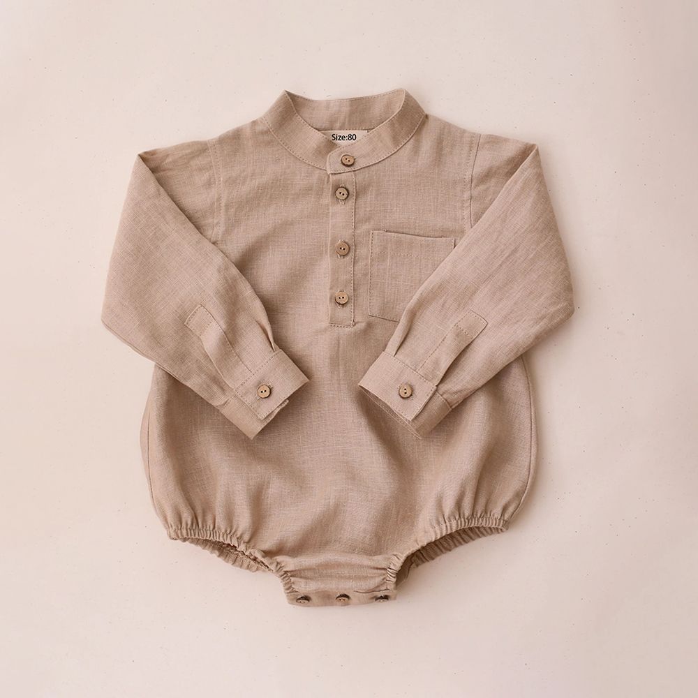 Salopette en coton et lin pour bébé garçon printemps