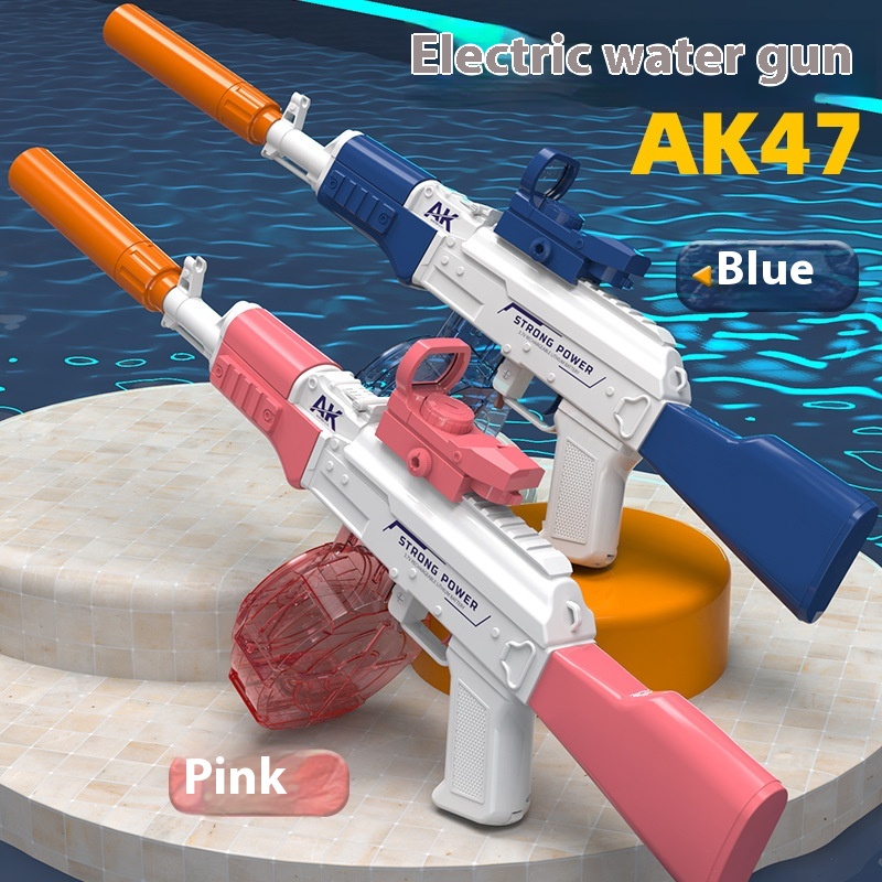 AK47 Pistolet à eau électrique, jeu de tir entièrement automatique, jouet de plage pour divertissement en extérieur, piscine, cadeau pour enfants