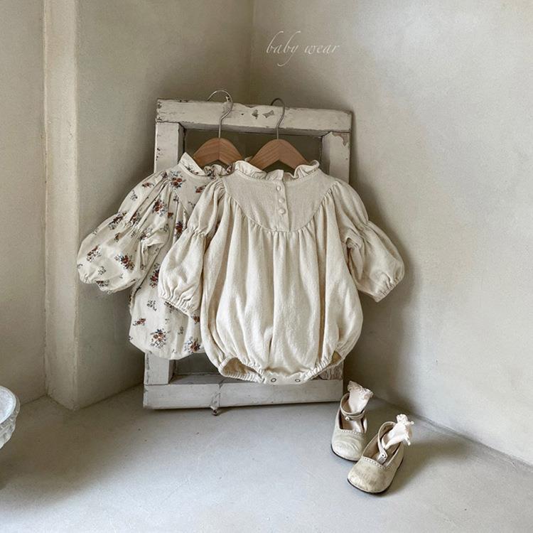 Nouveau-né Automne Fille Combinaison Triangle Barboteuse
