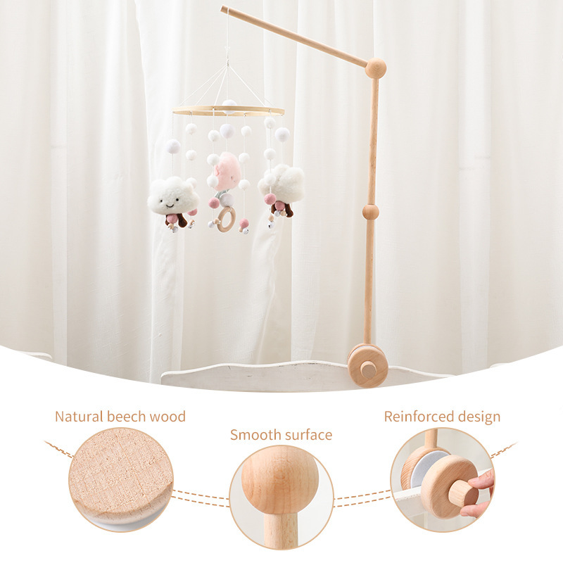 Bébé Support en Bois pour Moustiquaire Accessoire de Tringle de Suspension Support de Cloche pour Lit Confortable