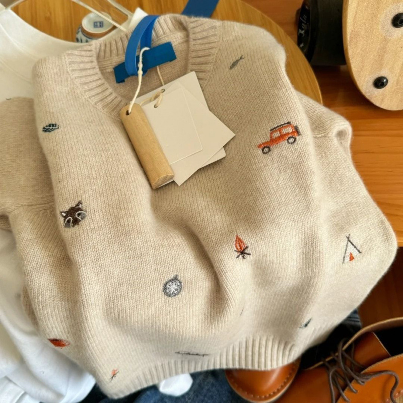 Pull pour enfant avec broderie cartoon