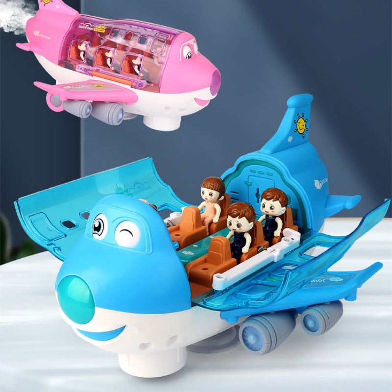 360 Tourbillon Avion Électrique Jouet pour Enfants Action avec Rebond et Déplacement Automatique Jouet d'Avion pour Tout-Petits avec Lumière LED Clignotante et Son pour Garçons