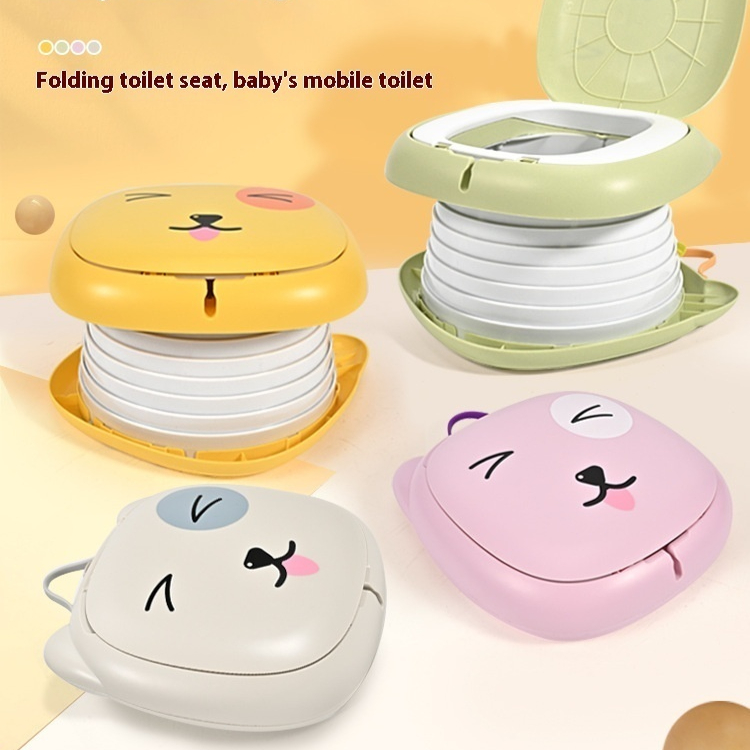 Dessin animé pour enfants, toilettes mobiles pliables