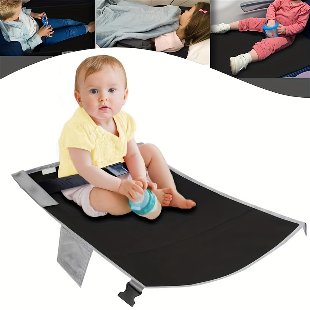 Coussin d’extension pour siège d’avion portable - Repose-pieds de voyage en nylon confortable pour un meilleur soutien des jambes