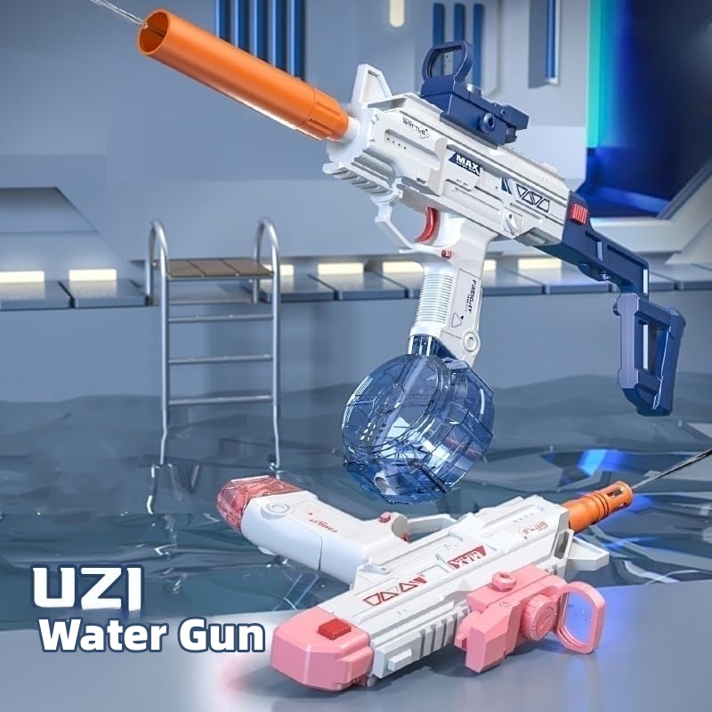 Enfants Pistolet à eau électrique automatique UZI Sac à dos Combat d'été Jouets de pistolet à eau pour plage extérieure et piscine