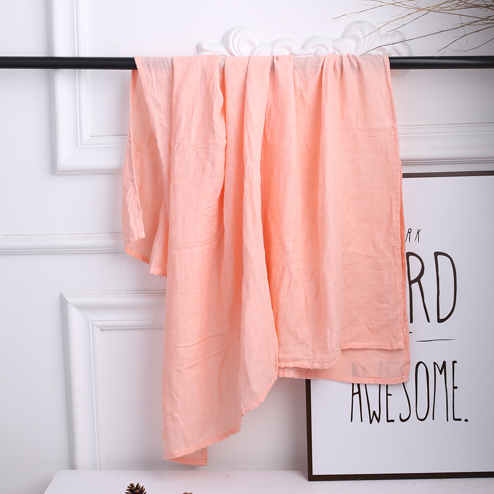 Couverture bébé en coton de bambou de couleur unie