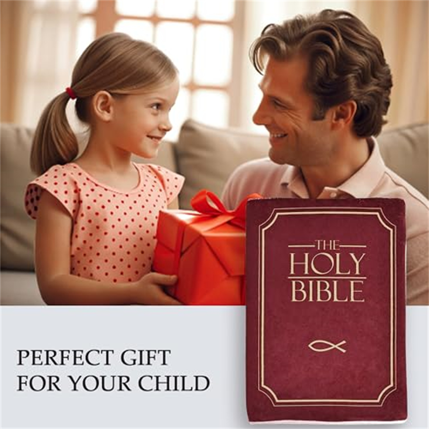 Oreiller en peluche Bible éponge à mémoire de forme, jouet de coussin biblique avec les meilleurs cadeaux chrétiens pour enfants